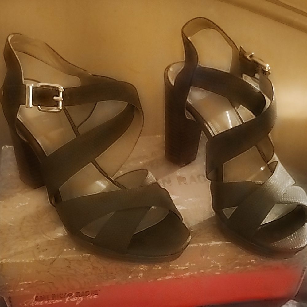 Alfani Black Strappy Block Heels